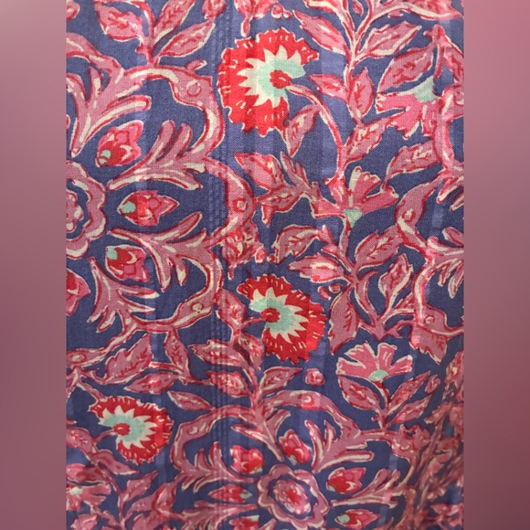 Vineyard Vines 100% Cotton Flutter Ruffle Dress Size Small Pink Purple Floral - Picture 5 of 9